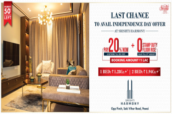 Hurry 50% inventory left at Srishti Harmony in Powai, Mumbai