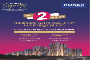 Price revising only 2 days left at Honer Signatis, Hyderabad