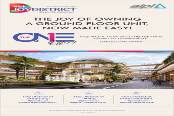 Own a Ground Floor Unit Easy with AIPL Joy District Gurgaon, Pay 1 Cr Now!