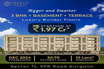 Trehan Luxury Floors: Expansive 3 BHK + Basement + Terrace Residences in Sector 71, SPR Road, Gurgaon