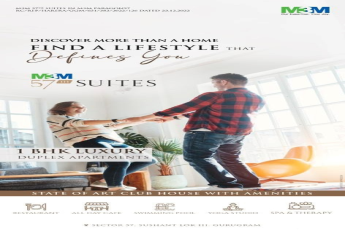 Book 1 BHK luxury duplex apartments at M3M 57th Suites, Gurgaon