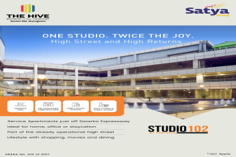 Discover Studio 102 at The Hive, Sector 102, Gurugram by Satya Group – Ideal for Home & Investment