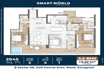 SmartWorld Sector 66: Spacious 3.5 BHK Homes on Golf Course Ext. Road, Gurugram