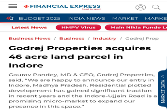 Godrej Properties, 46 Acre Land in Indore, Exclusive Development Opportunity