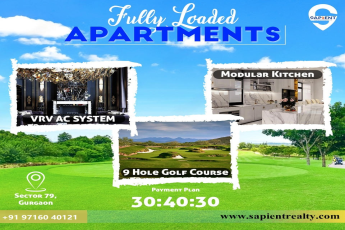 Sapient Realty's Fully Loaded Apartments: Exquisite Living with VRV AC and Golf Course in Sector 79, Gurugram