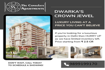 The Consulate Apartments: Discover Dwarka's Crown Jewel with Luxury Apartments Starting at ?2.5 Cr