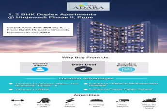 Book 1 & 2 BHK Duplex Apartments at Gera Adara in Hinjewadi Phase-II, Pune Starting @ Rs 37.16 Lakhs onwards