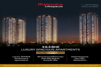 Embrace Sky-High Luxury at Mahindra Lifespaces' Luminare: Spacious 3 & 4 BHK Apartments