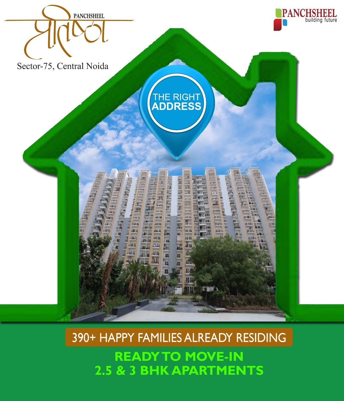 390+ happy families already residing at Panchsheel Pratishtha in Noida Update