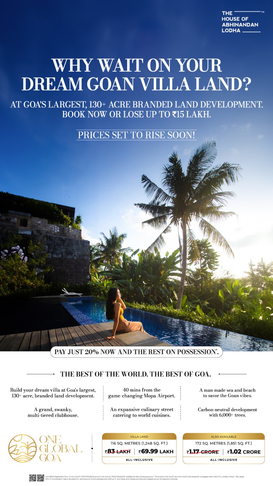 Dream Villa Land in Goa, One Global Goa, Starting at ?69.99 Lakh, Book Now Update