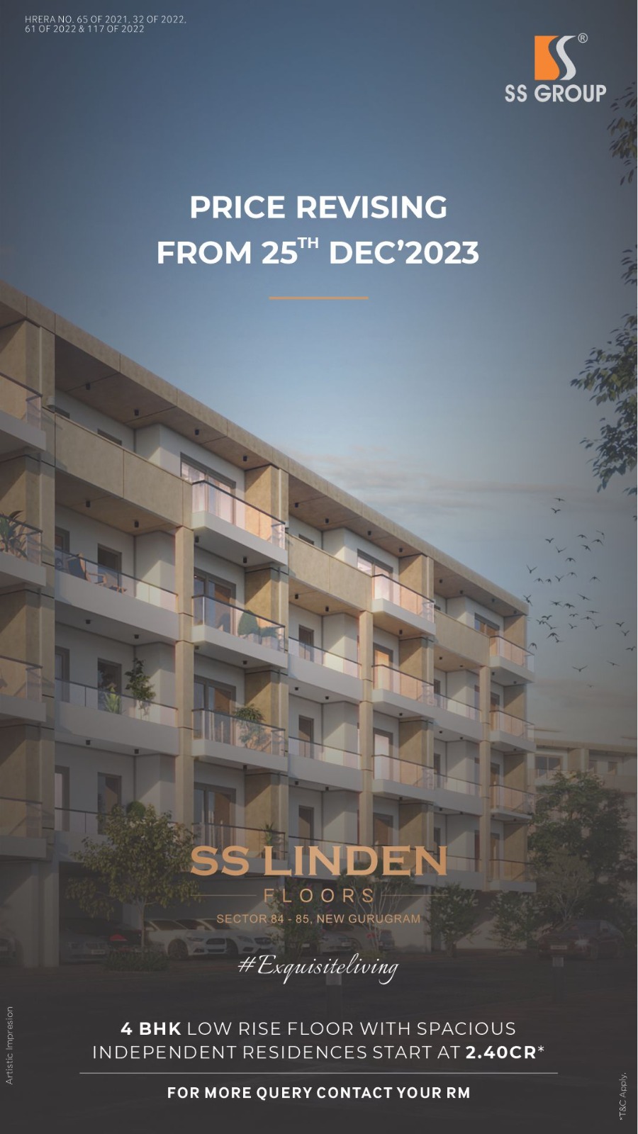 SS Group Unveils SS Linden Floors: Low-Rise Luxury Residences in New Gurugram, Prices Revising Soon Update