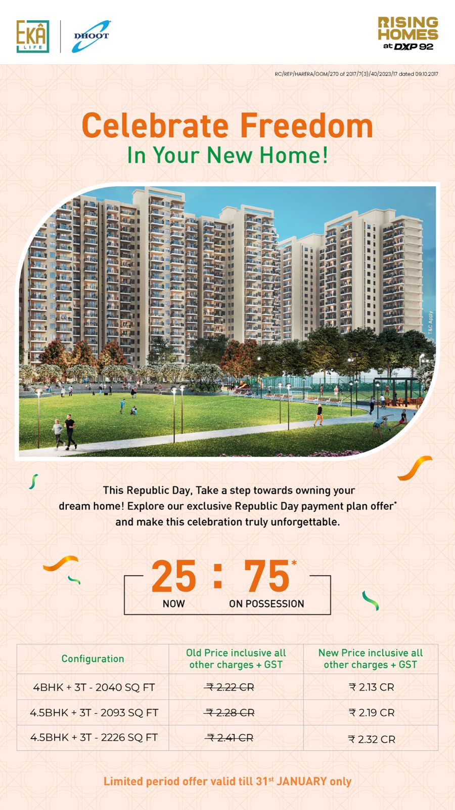 Own Your Dream Home at Rising Homes DXP92, Gurgaon, with Dhoot, Starting ₹2.13 CR Update