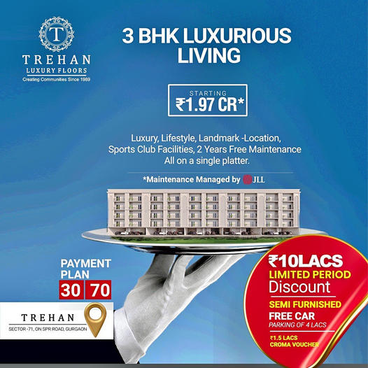 Trehan's 3 BHK Luxurious Living: A Symphony of Comfort and Class in Sector 71, Gurugram Update