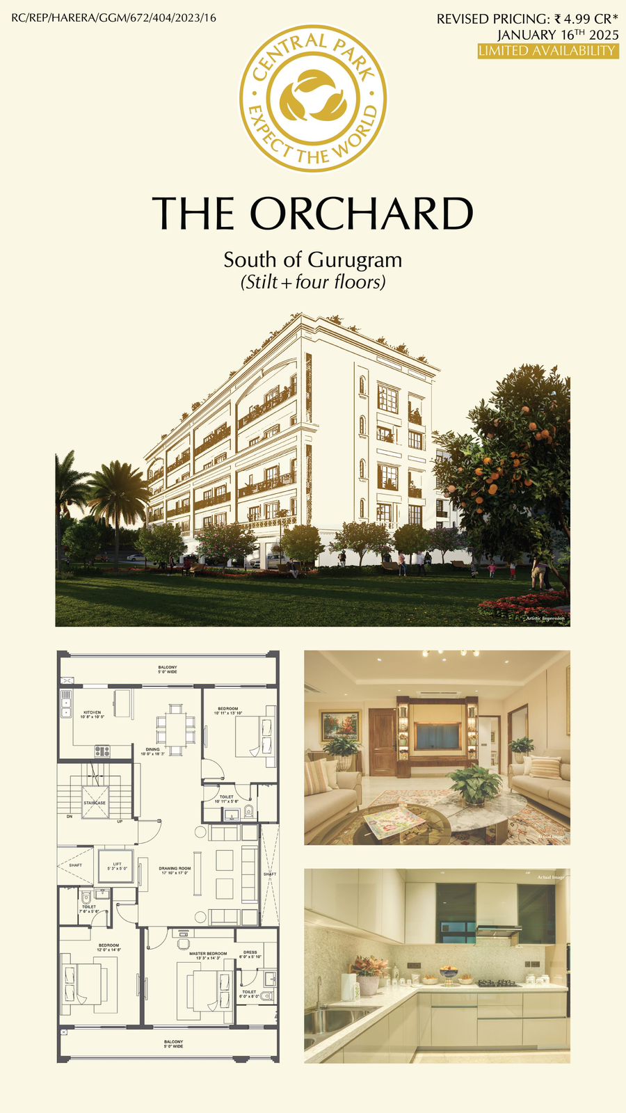 Discover Luxurious Living at The Orchard, Central Park South of Gurugram, Starting at ?4.99 CR! Update