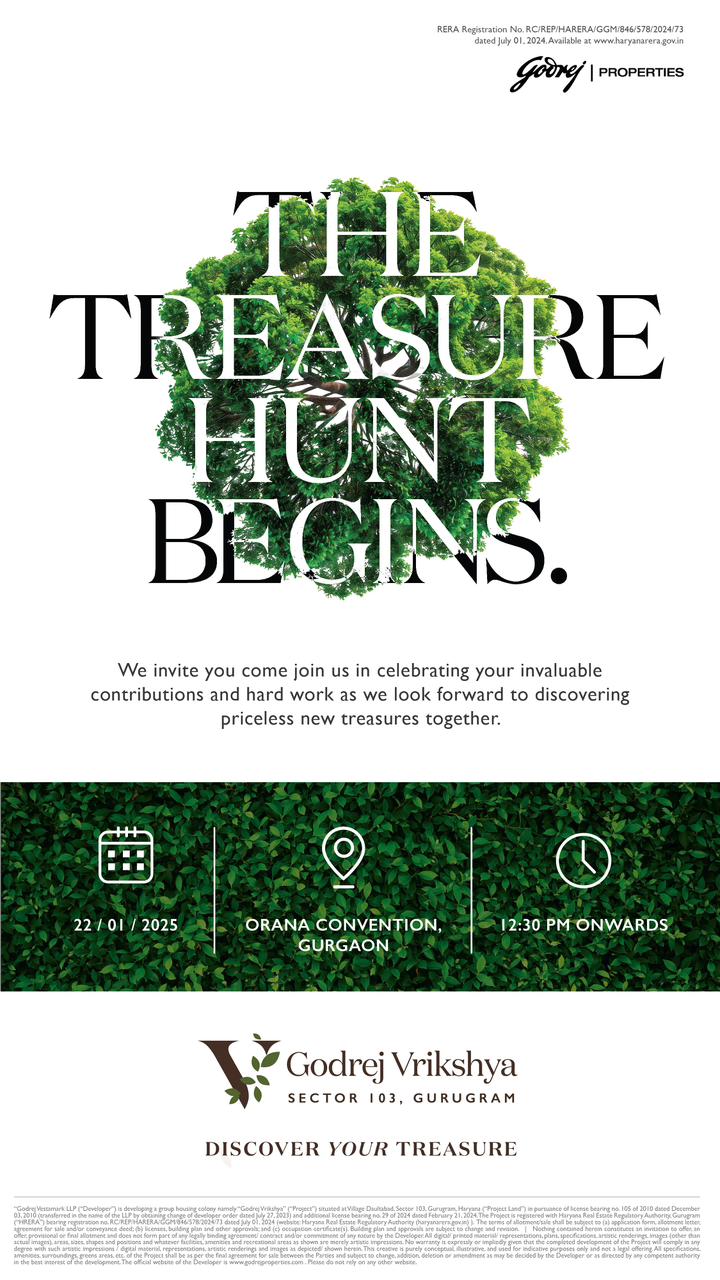 Join the Treasure Hunt at Godrej Vrikshya, Sector 103, Gurugram, January 22, 2025 Update