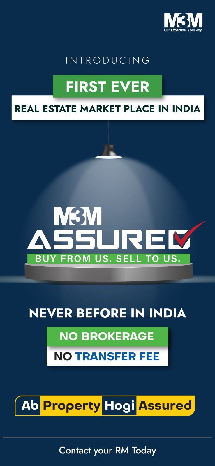 Invest in M3M Assured, No Brokerage, No Transfer Fee, India Update