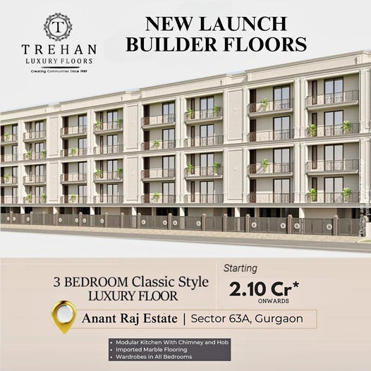 Trehan's Elegance Unfolded: Introducing Classic Style Luxury Floors at Anant Raj Estate, Sector 63A, Gurgaon Update