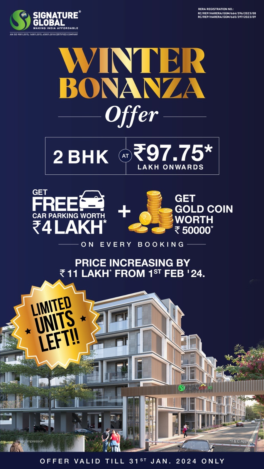 Signature Global's Winter Bonanza Offer on 2 BHK Homes Update