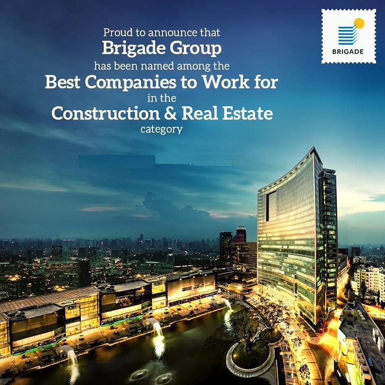 Brigade Group is named among the Best Companies to Work for in the Construction & Real Estate Category Update