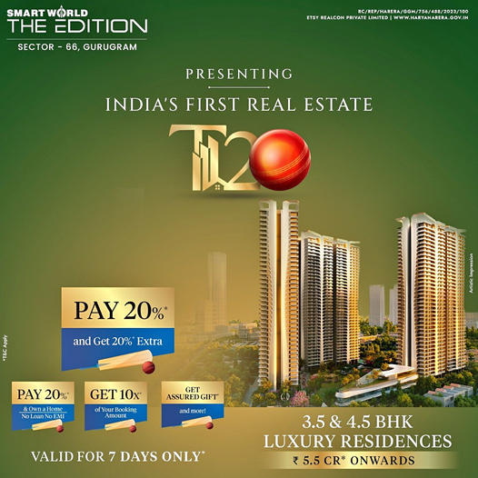 Smart World The Edition: Elevating Luxury in Sector 66, Gurugram with India's First T20 Real Estate Update