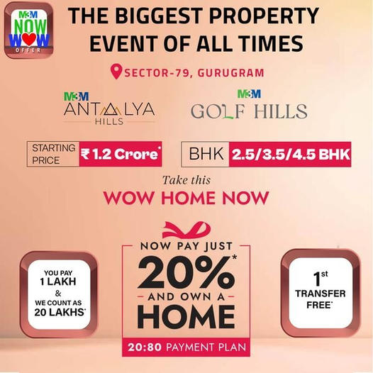 M3M Antalya Hills and M3M Golf Hills: Gurugram's Landmark Property Event Offering Luxurious BHK Options Update