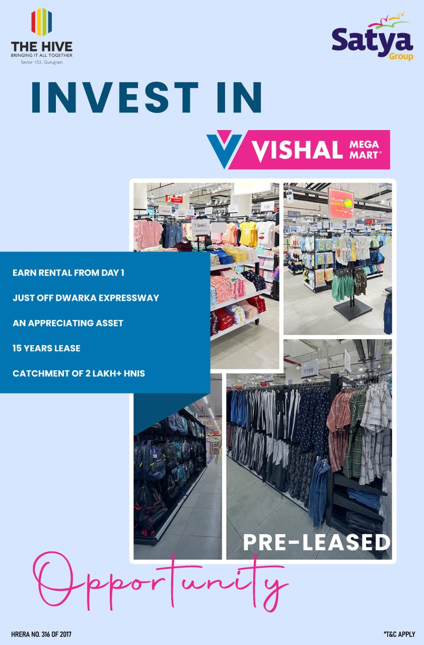 Invest in Vishal Mega Mart at The Hive, Gurugram for Guaranteed Returns Update