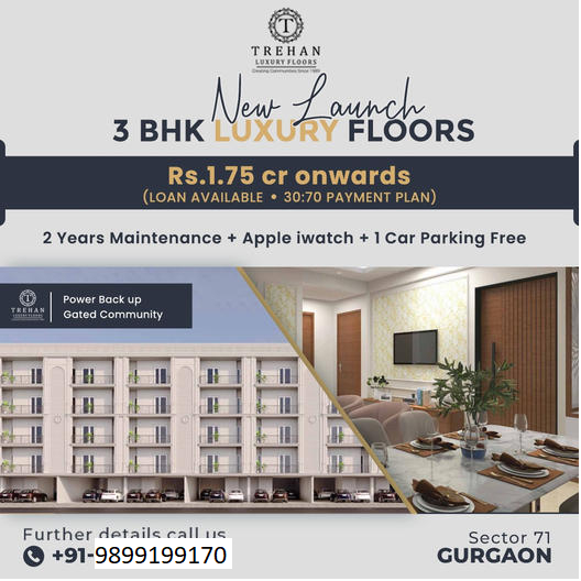 Trehan Luxury Floors Launches 3 BHK Residences in Sector 71, Gurugram with Exclusive Offers Update