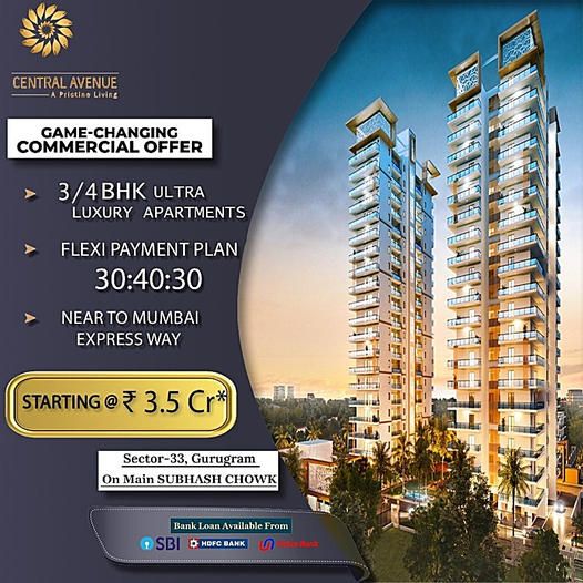 Central Avenue: Redefining Elegance with 3/4 BHK Ultra Luxury Apartments in Gurugram Update