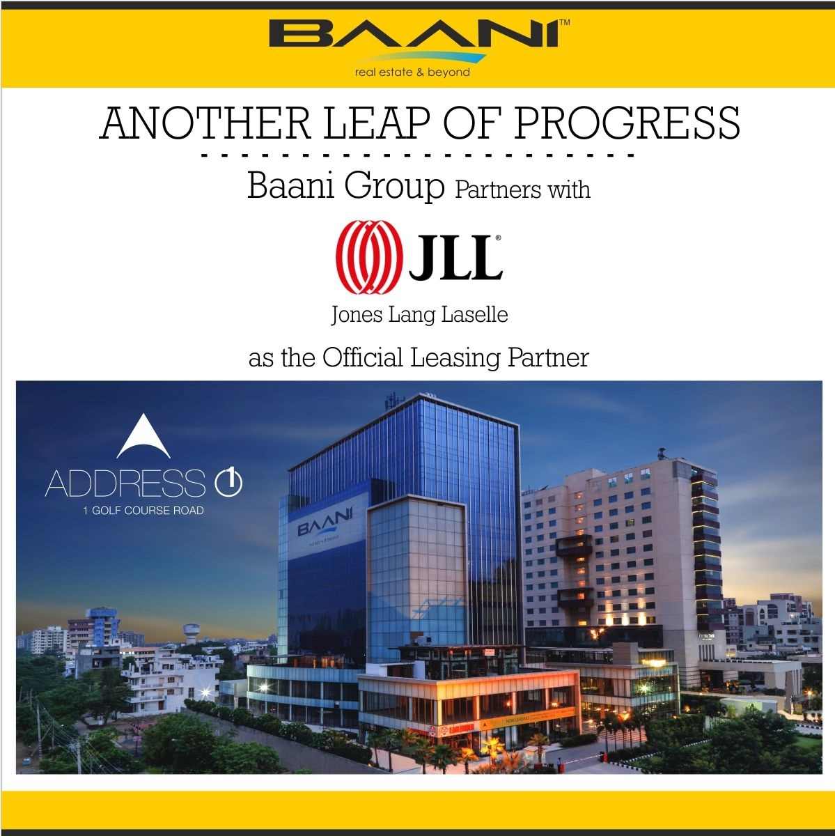 Baani Group partners with Jones Lang Laselle as the Official Leasing Partner Update