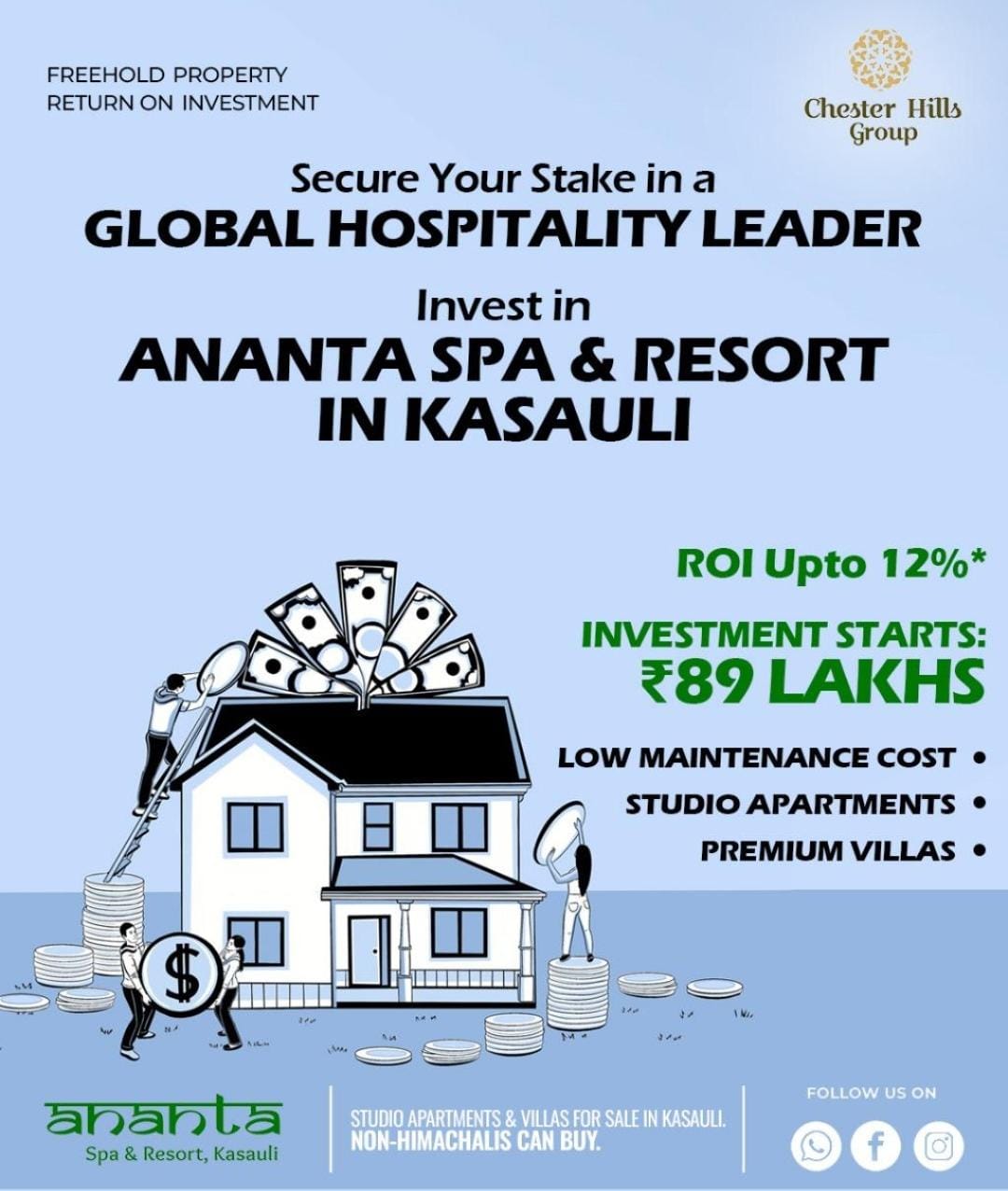 Invest in Ananta Spa & Resort, Kasauli by Chester Hills Group, Starting ?89 Lakhs Update