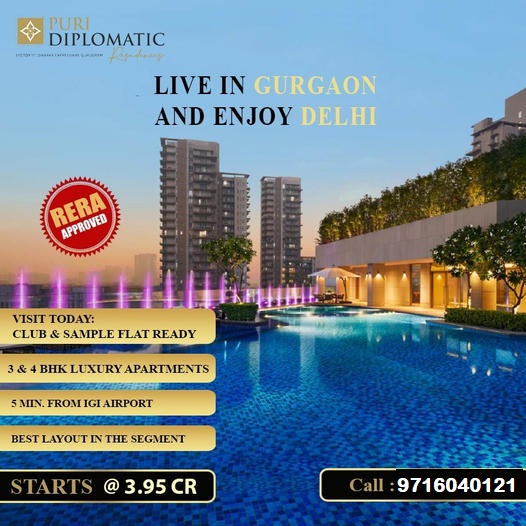 Puri Diplomatic Greens: Uniting Gurgaon Luxury with Delhi Proximity Update