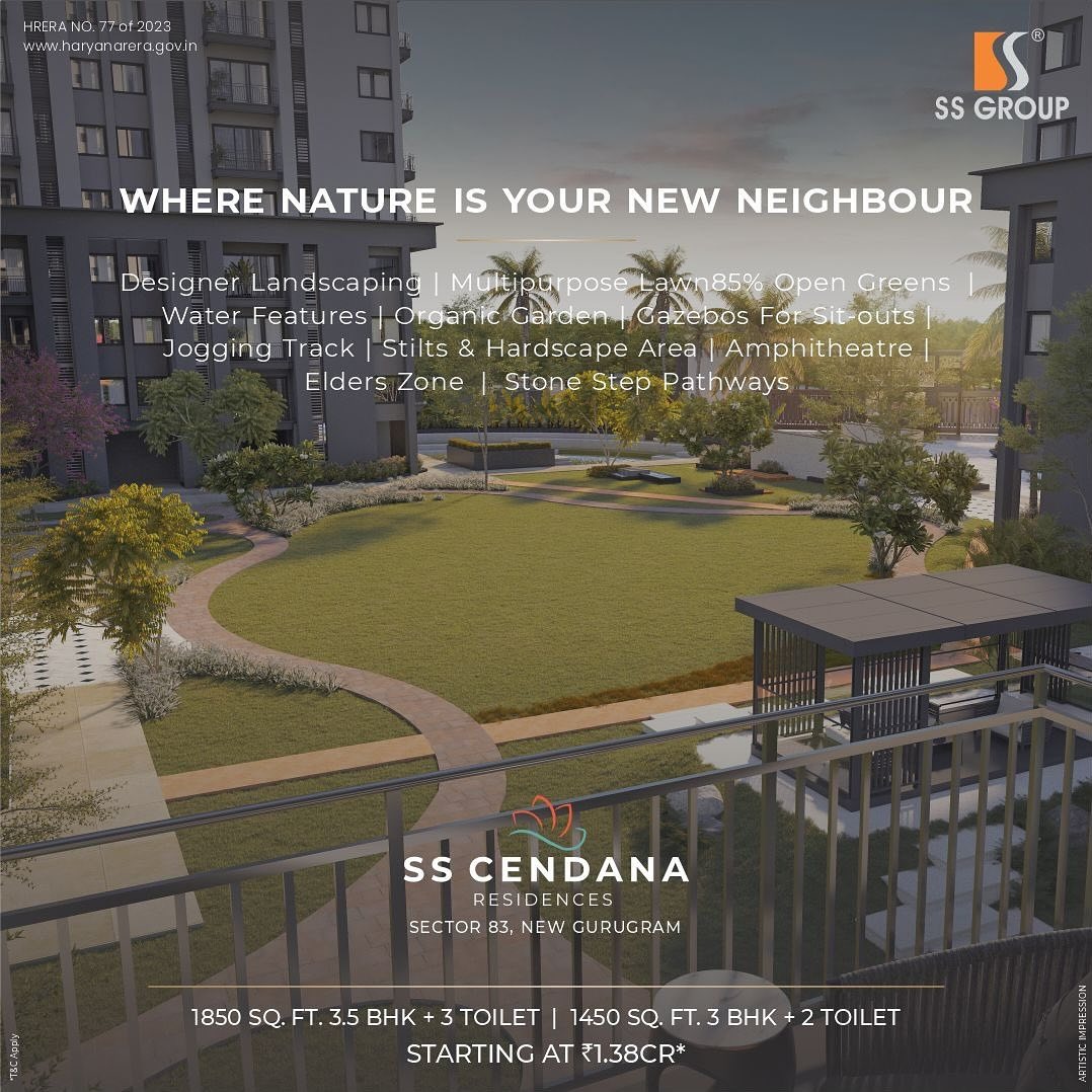 SS Cendana Residences: Embrace Nature's Serenity in Sector 83, New Gurugram Update