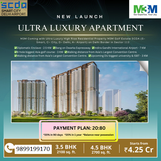 M3M Golf Estate SCADA: The Zenith of Ultra Luxury Living in Sector 113, Gurugram Update