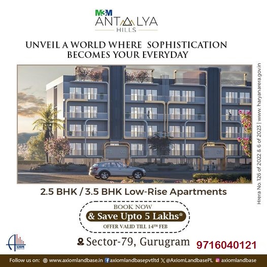 M3M Antalya Hills: Experience Everyday Sophistication with Low-Rise Apartments in Sector 79, Gurugram Update