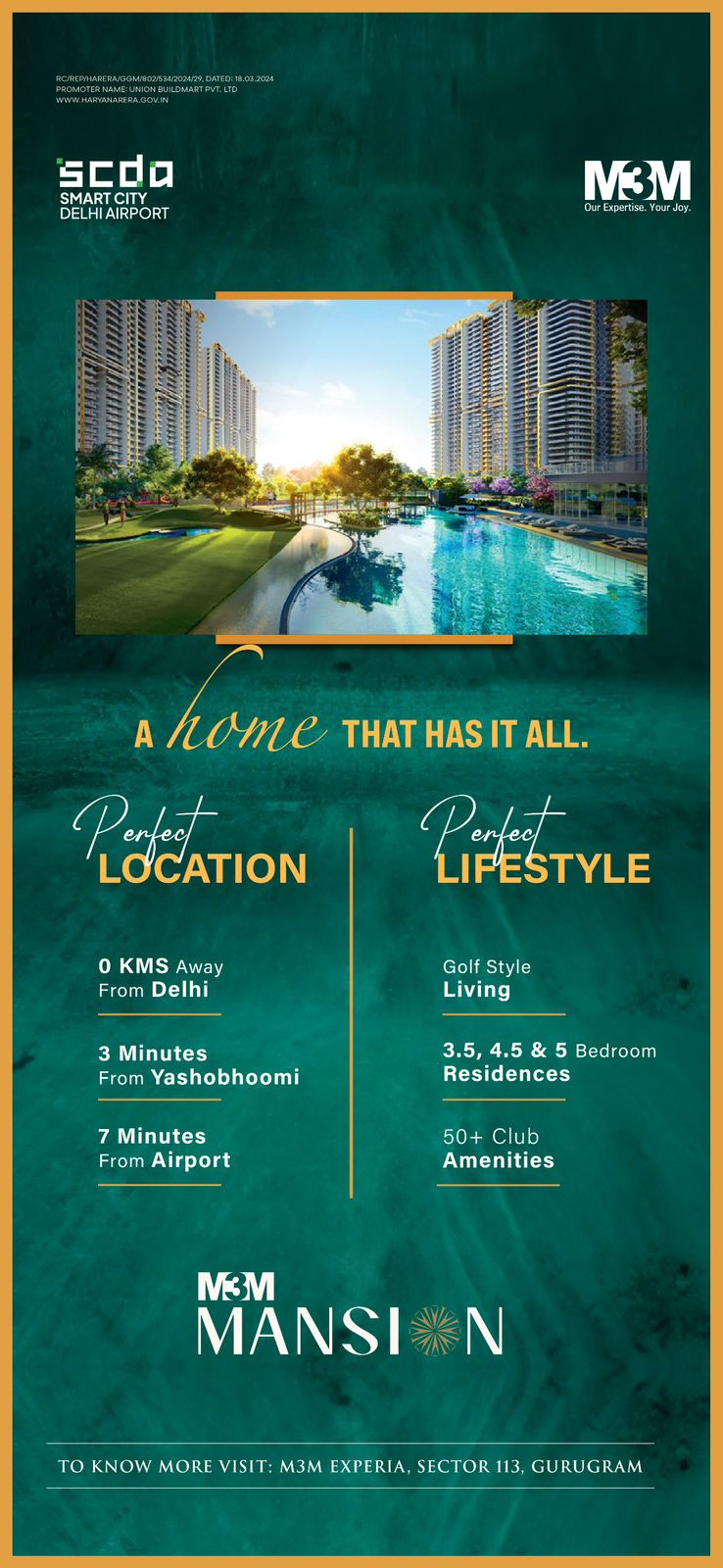 Experience Luxury Living at M3M Mansion, SCDA, Gurgaon Update