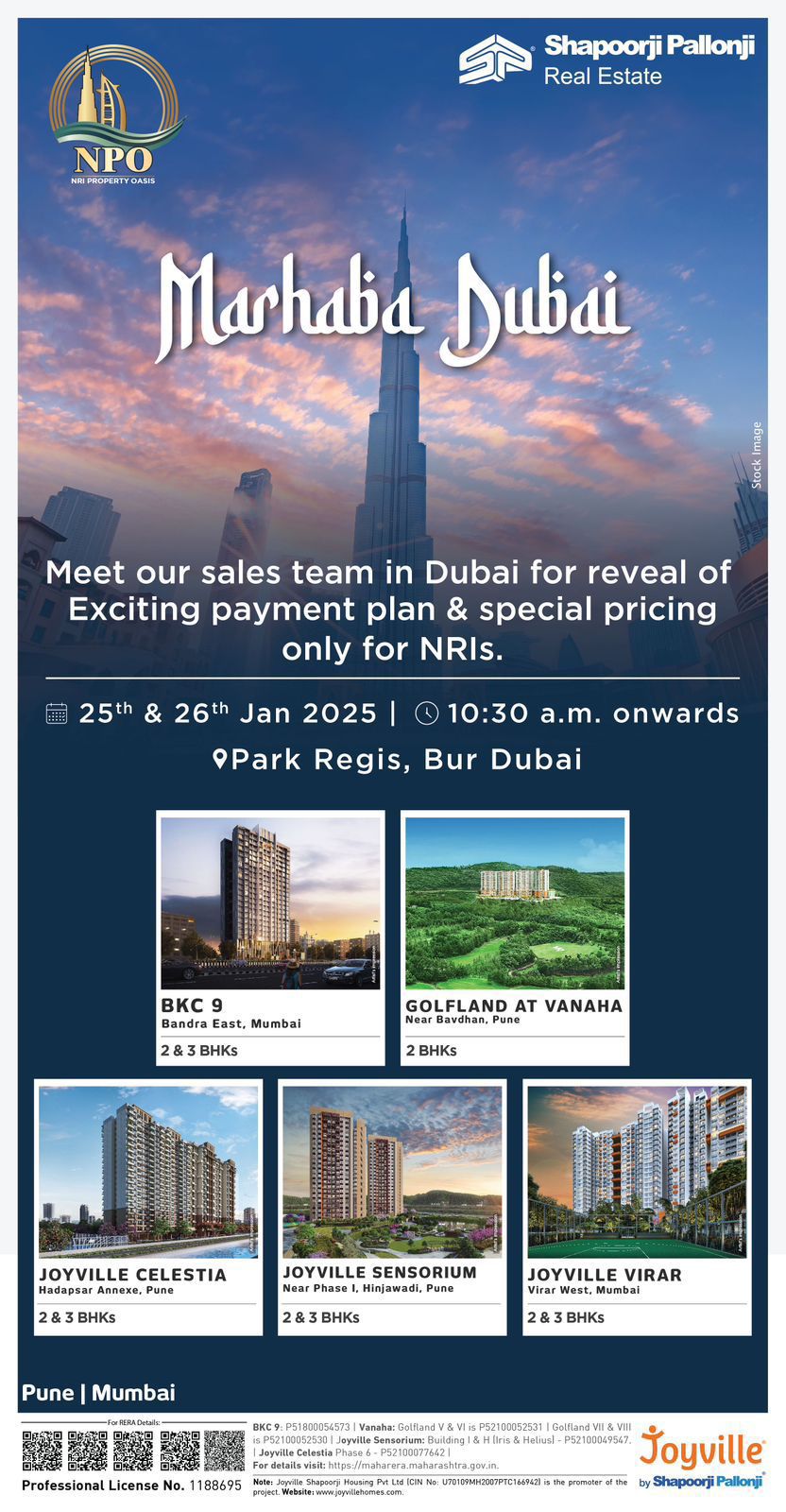 Join Shapoorji Pallonji's Marhaba Dubai Event, 25th & 26th Jan 2025, Park Regis, Bur Dubai Update