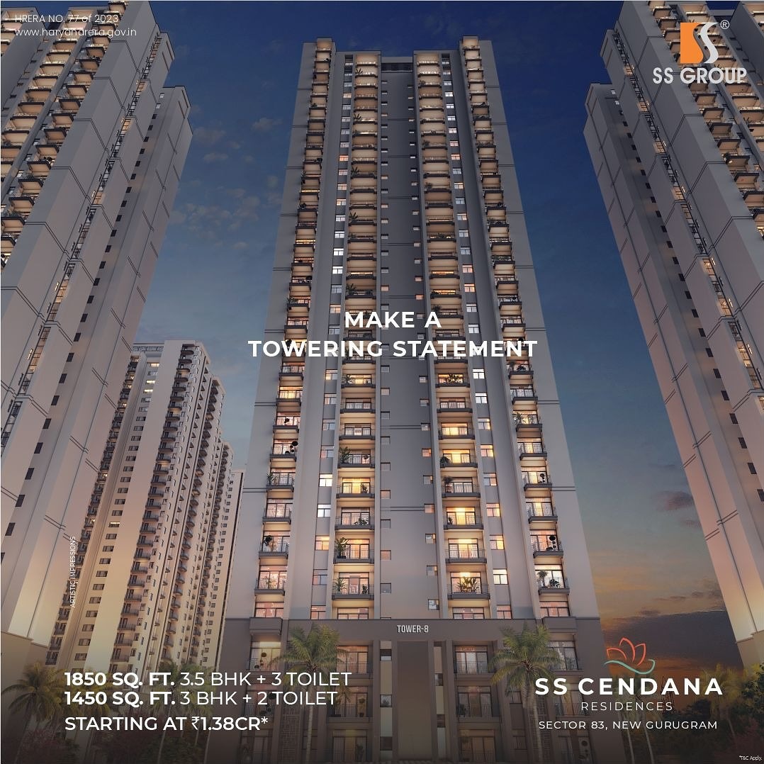 SS Group Introduces 'SS Cendana Residences': The New Pinnacle of Luxury Living in Sector 83, New Gurugram Update