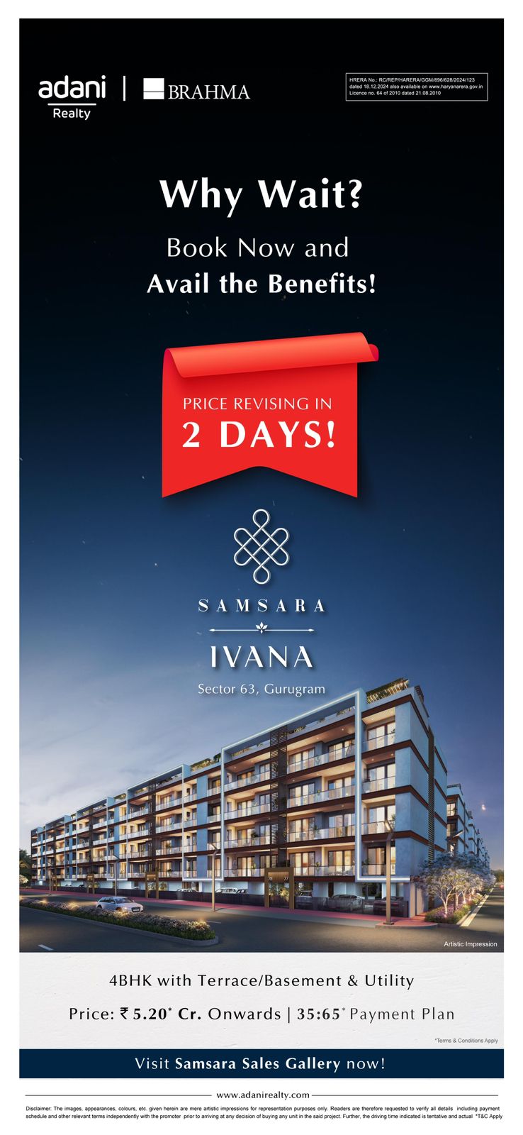 Secure Your Space in Samsara Ivana, Gurugram Today Update