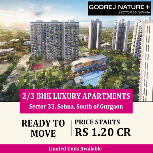 Godrej Nature Plus: Serene 2/3 BHK Luxury Abodes in Sector 33, Sohna, South of Gurgaon Update