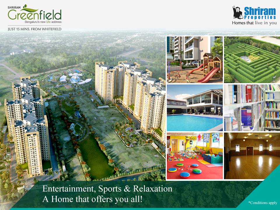 Home with an extensive range of world class amenities at Shriram Greenfield Update