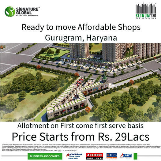 Signature Global Signum 37D: Affordable Shops in Gurugram, Haryana Update