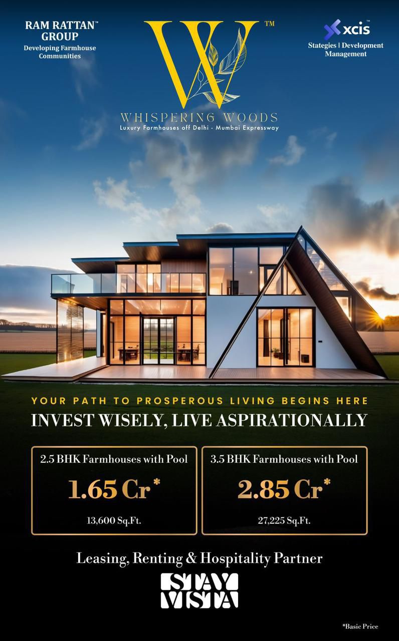 Invest in Luxurious Farmhouses by Ram Rattan Group at Whispering Woods, Delhi-Mumbai Expressway Update