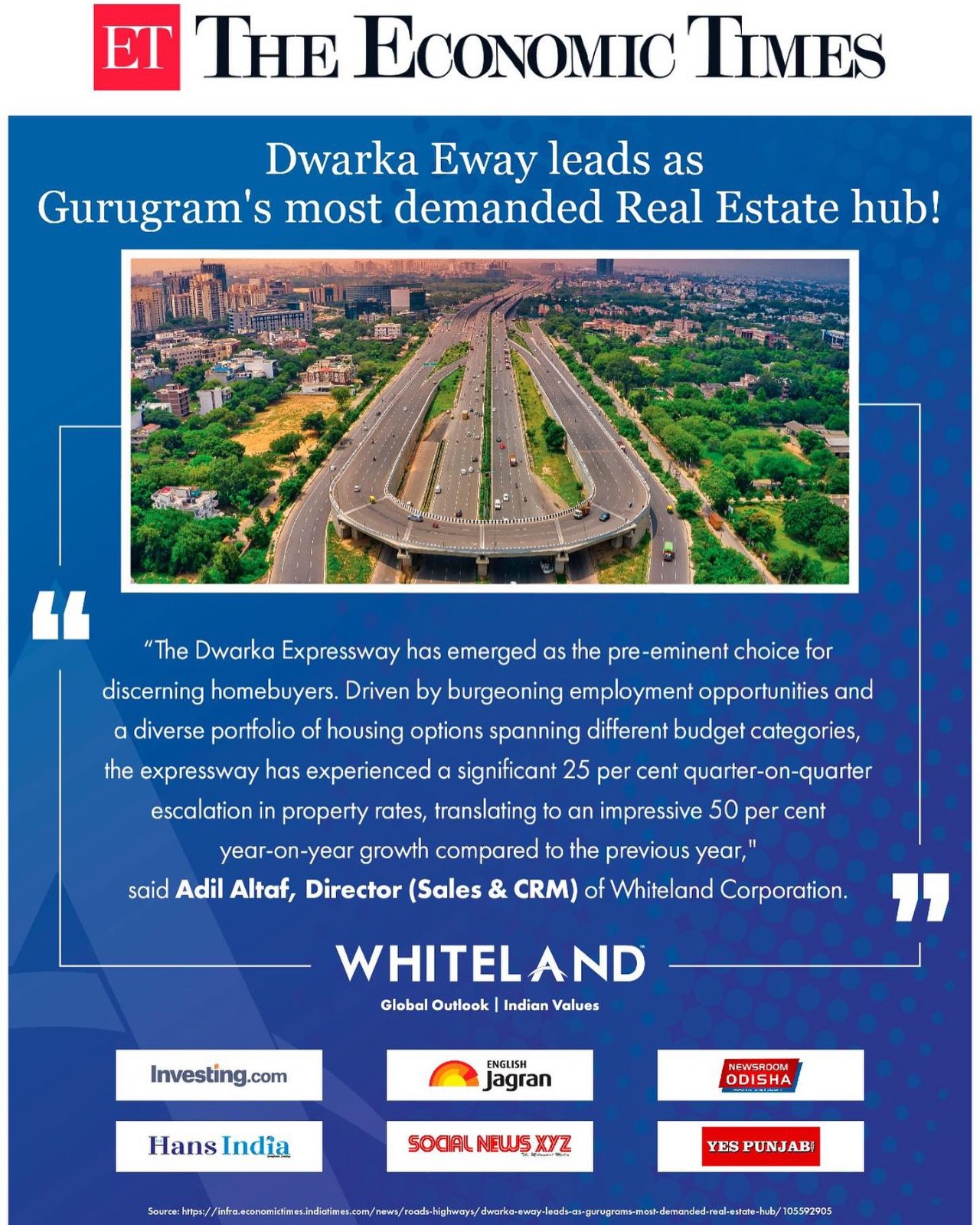 Dwarka Expressway: The Rising Star of Gurugram's Real Estate Market, Championed by Whiteland Corporation Update