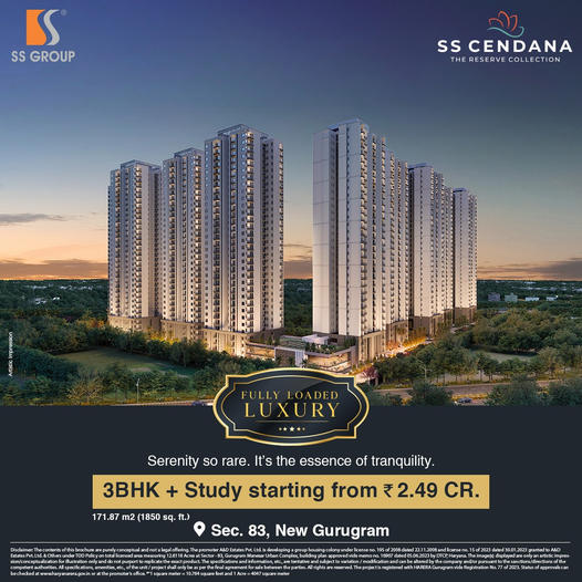 SS Cendana: Luxurious Living Redefined in the Heart of New Gurugram Update