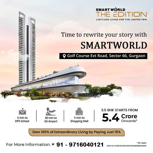 Smart World The Edition: Crafting Exclusivity with Luxe 3.5 BHK Homes in Sector 66, Gurgaon Update