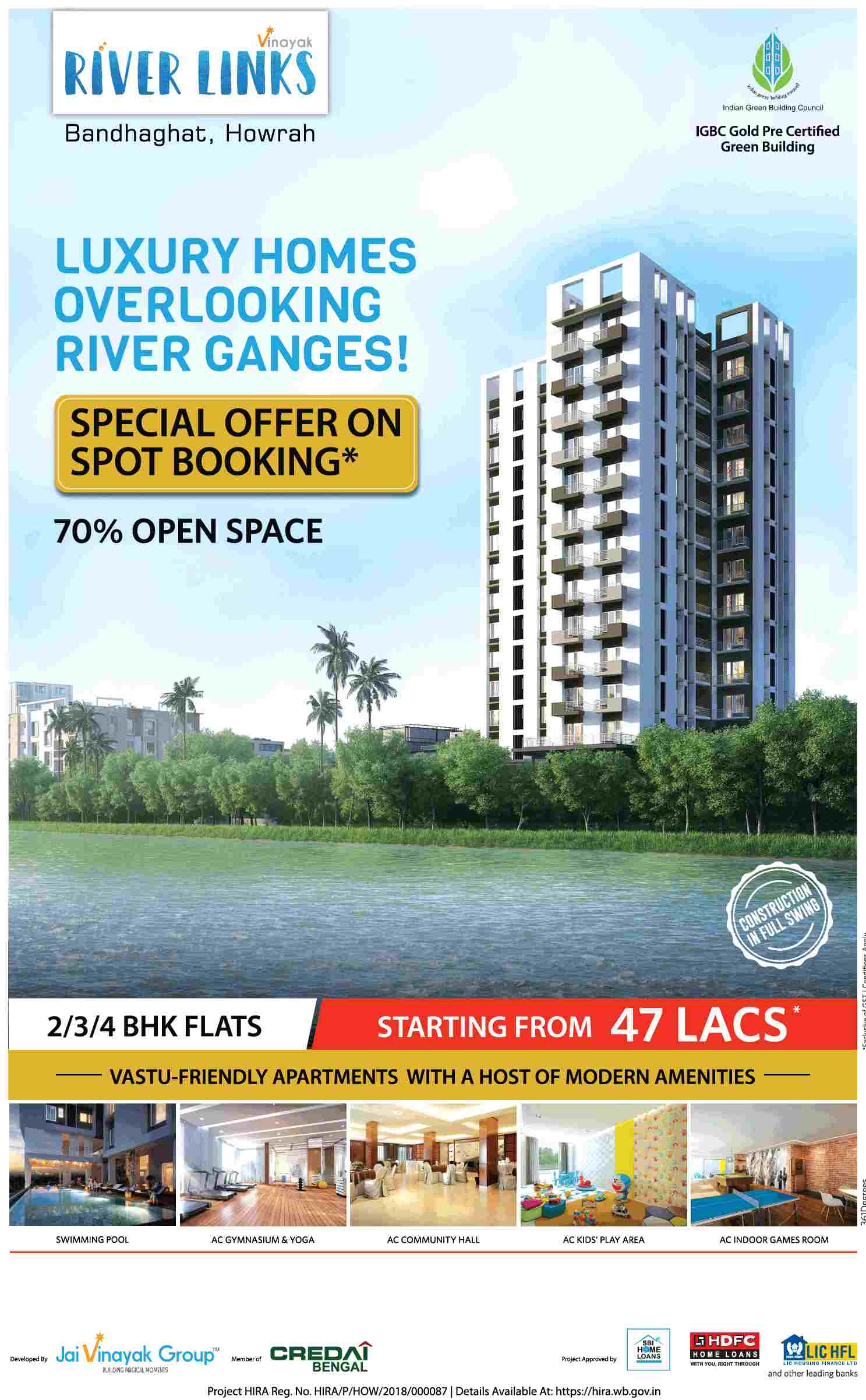 Book vastu friendly apartments @ Rs 47 Lacs at Jai Vinayak River Links ...