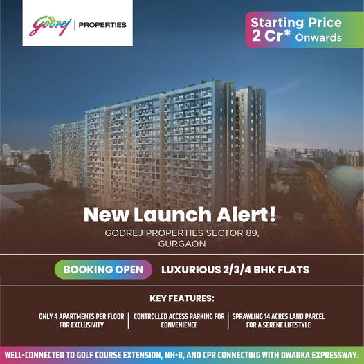 Godrej Properties Announces the Launch of Luxurious 2/3/4 BHK Flats in Sector 89, Gurgaon Update