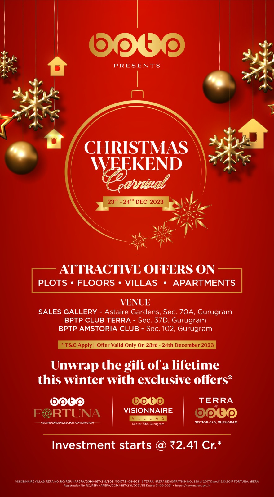 BPTP Fortuna and Visionnaire Villas Present: A Festive Bonanza at the Christmas Weekend Carnival in Gurugram Update