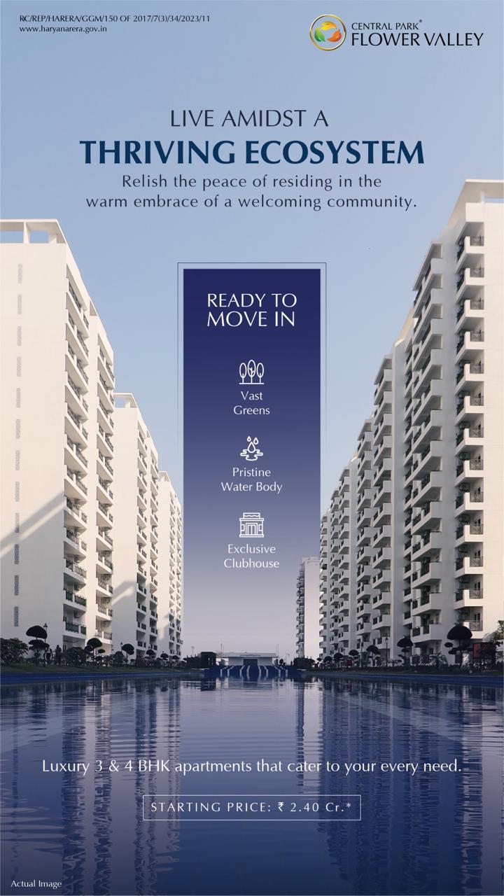 Central Park Flower Valley: Eco-Luxury Living with 3 & 4 BHK Apartments in the Heart of Nature Update