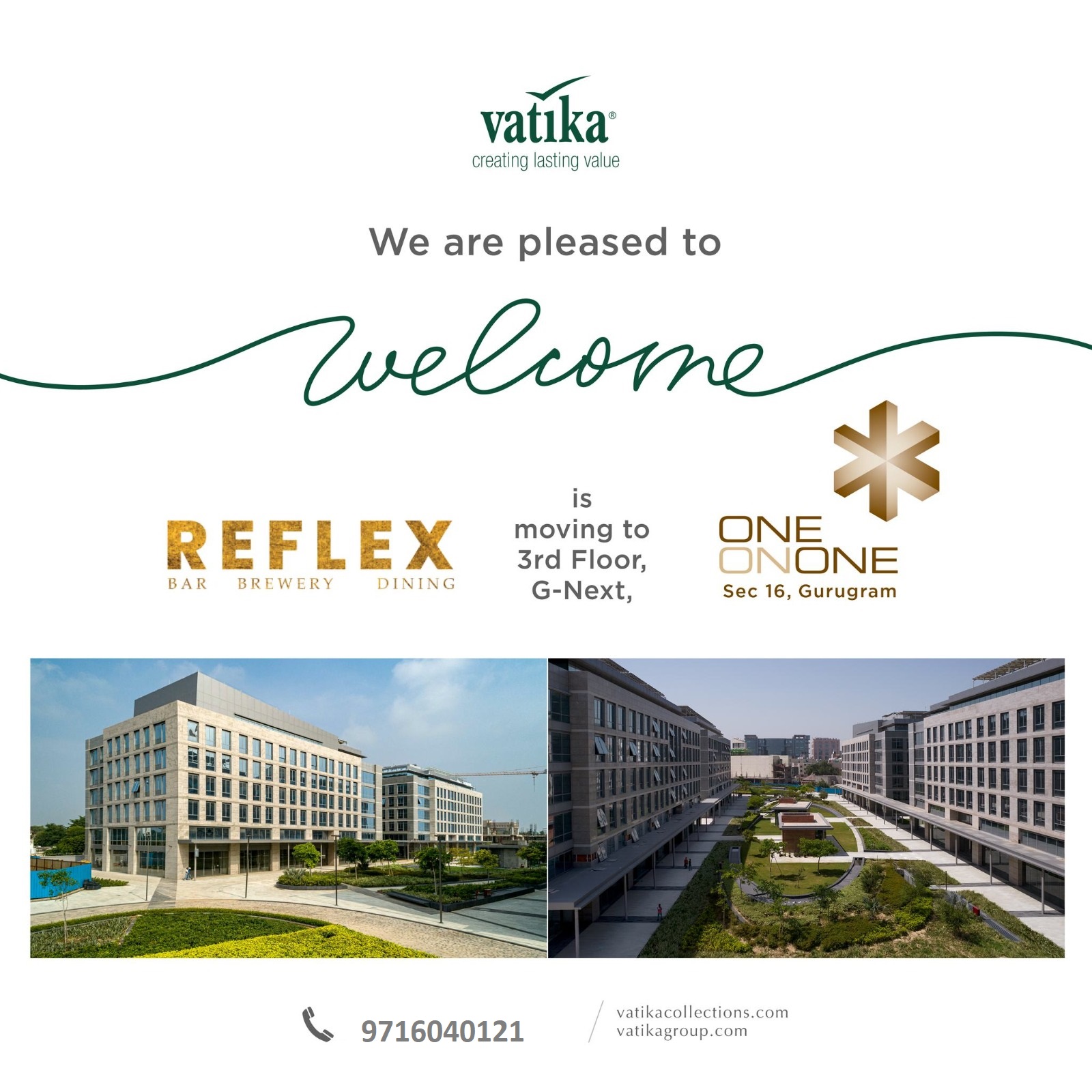 Vatika Group Welcomes 'Reflex' to ONE ON ONE: A New Culinary Destination in Sector 16, Gurugram Update